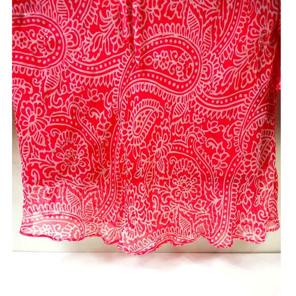 Carole Little Sheer 100% Silk Top w Sequins Layered Ruffled Sleeves SZ 1X - Picture 3 of 7